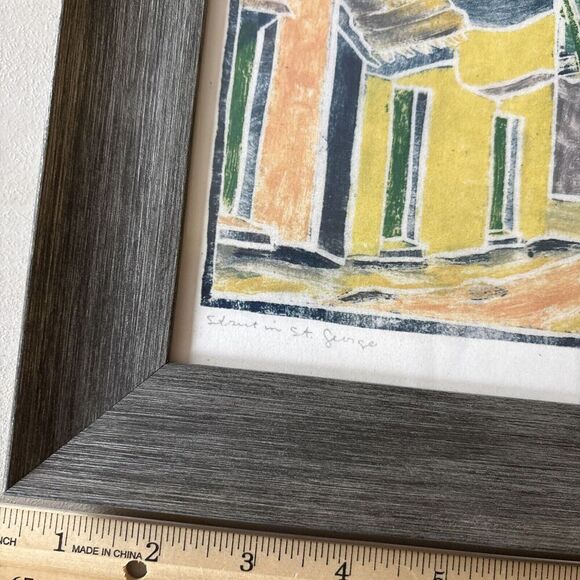 FRAMED PRINT “Sarah W Brinton ‘37” Street in St. George Caribbean Sea - Picture 2 of 6